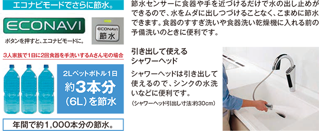 エコナビモードでさらに節水。
